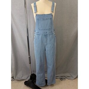 Light Wash Denim Bib Overalls Straight Leg Adjustable Straps Juniors Size 13